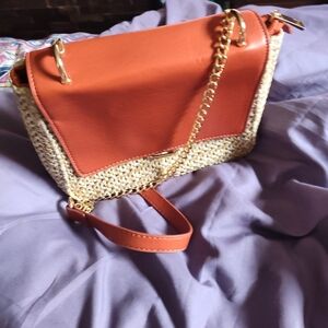 Stylish Coral/Salmon and Cream Women's Bag